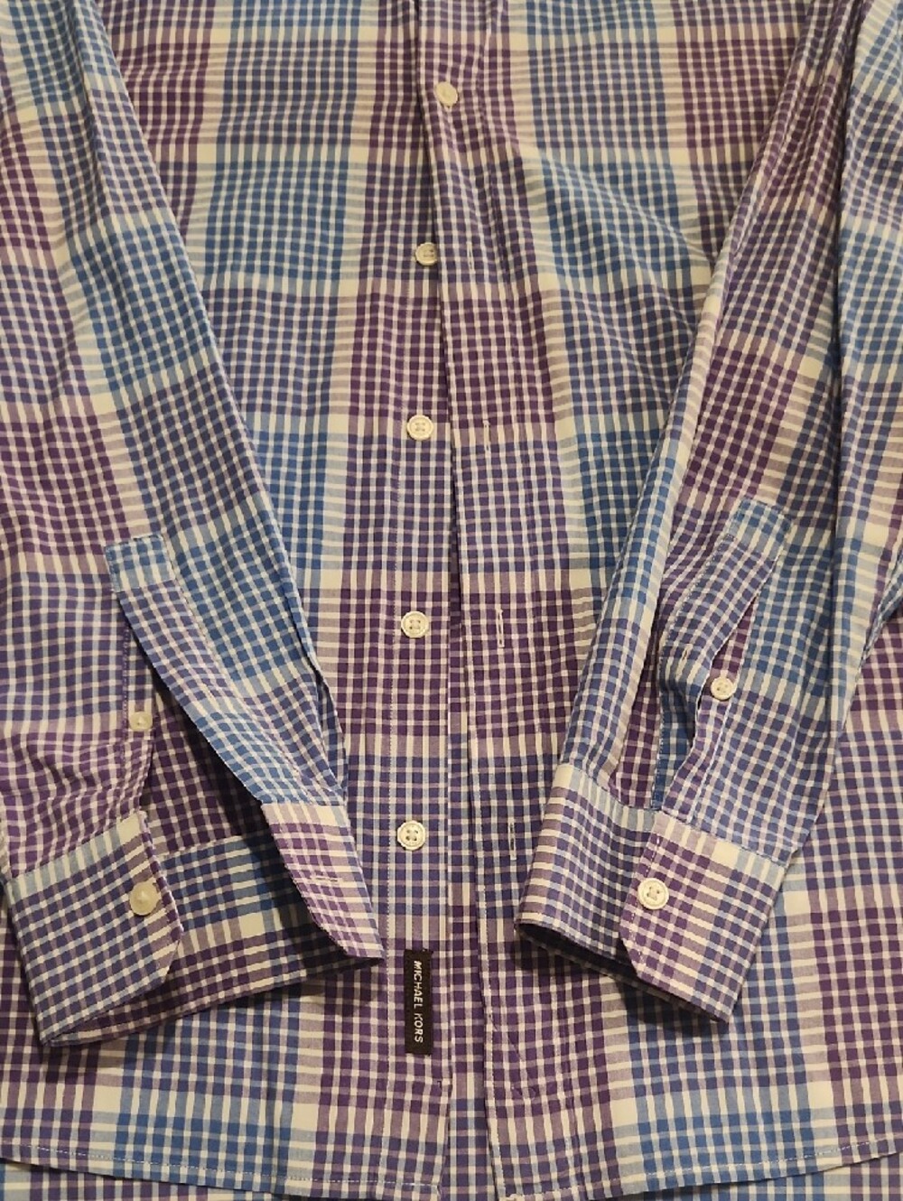 Michael Kors Blue & Purple Plaid Button-Down Shirt - Picture 2 of 3